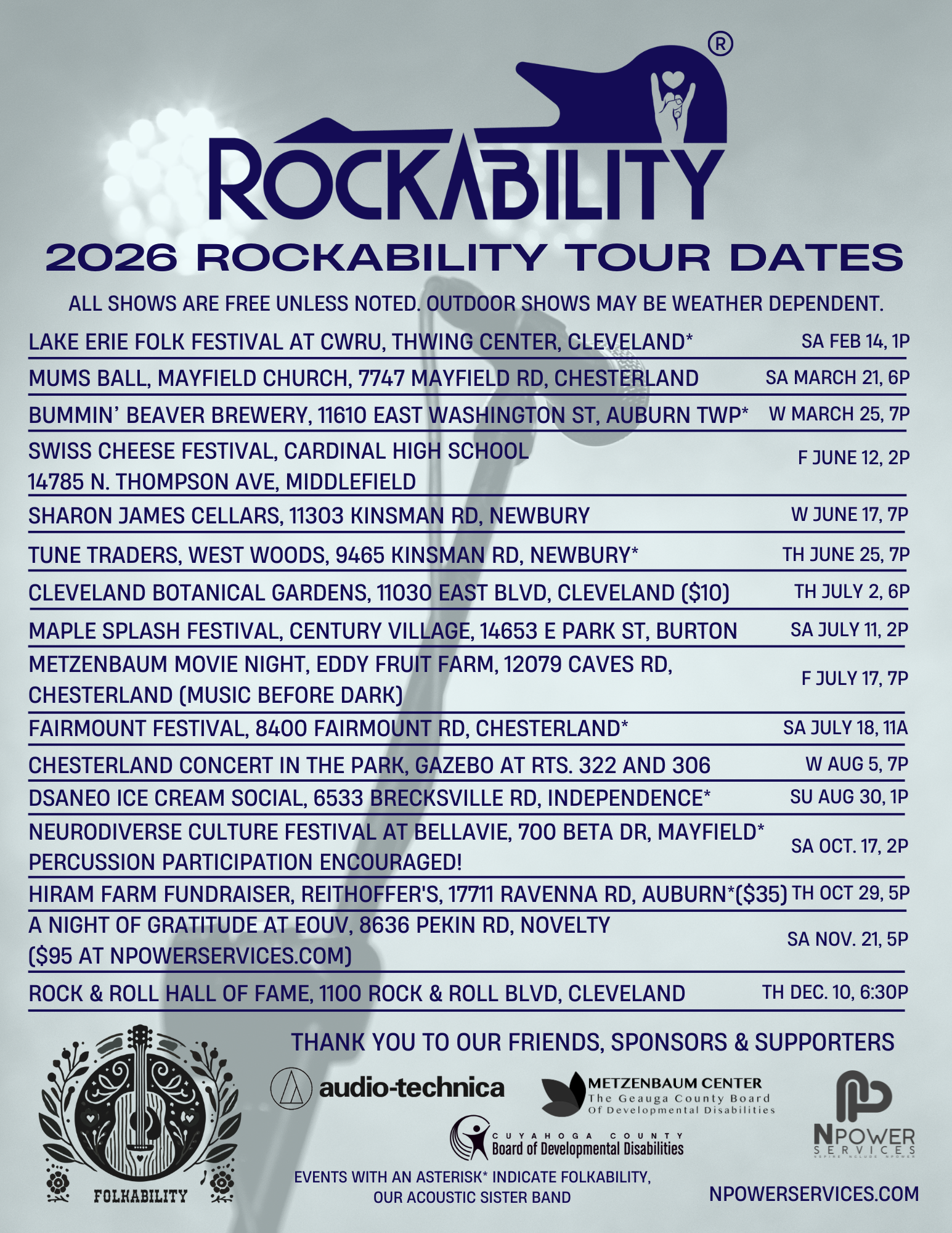 2026 RockAbility Tour Dates Flyer